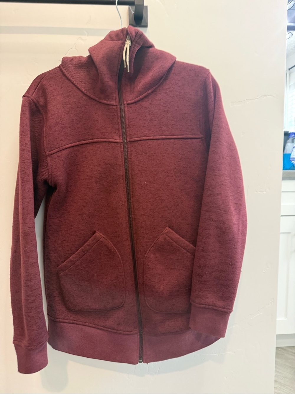 Burton Maroon Full-Zip Hooded Sherpa Lined Ski Jacket